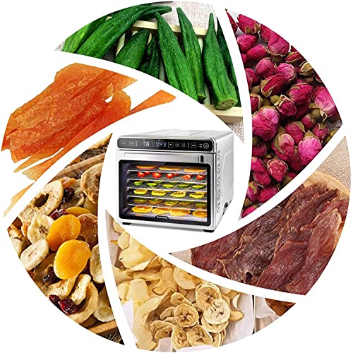 Dxmocos 7 Layer Food Dehydrator Machine, Digital Adjustable Timer and Temperature Control, Dryer for Herb, Meat, Beef, Fruit and Vegetables, Over Heat Protection, Stainless Steel Trays