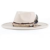 H.Busque Big Brim Fedora Mens Women Felt Boho Hat Panama Handmade Dress Up Hats