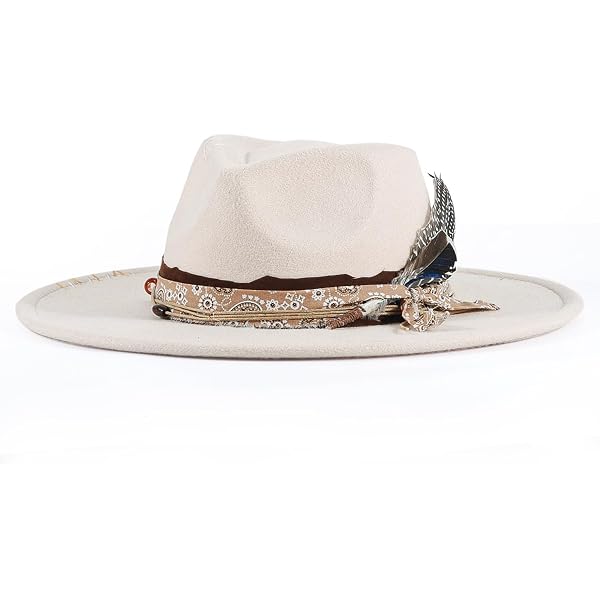 FLUFFY SENSE. Big Wide Brim Felt Rancher Fedora Hat for  display picture 2