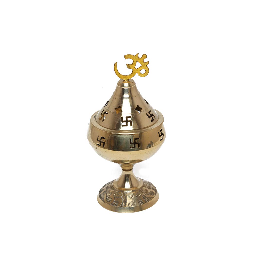 Aditri Creation Akhand Diya Deepak Jyoti OM Swastik Hindu Puja Religious Brass Oil Lamp Pooja Decorations Decor for Home Items Kit Diwali Festival New Year Gift Pooja Essentials(6 Inch)