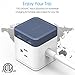 BESTEK Table Mountable Power Strip Cube Charging Station with 3-Outlet and 4 USB Plug Strip with Detachable Base, 5 Feet Extension Cord, Flat Plug,1625W, Blue