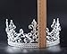 SSNUOY Adjustable Full Round Imperial Medieval Tiara Fleur De Lis King Crown Silver Finish
