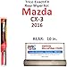 Rear Wiper Blade for 2016 Mazda CX-3 Trico Exact Fit Bundled with MicroFiber Interior Car Cloth