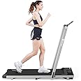 DeerRun 3 in 1 Folding Treadmills for Home, 3.0HP Powerful and Quiet Under Desk Treadmill, 300 lbs Capacity Foldable Walking Pad Treadmill with Remote Control and Space Saving, Free Installation