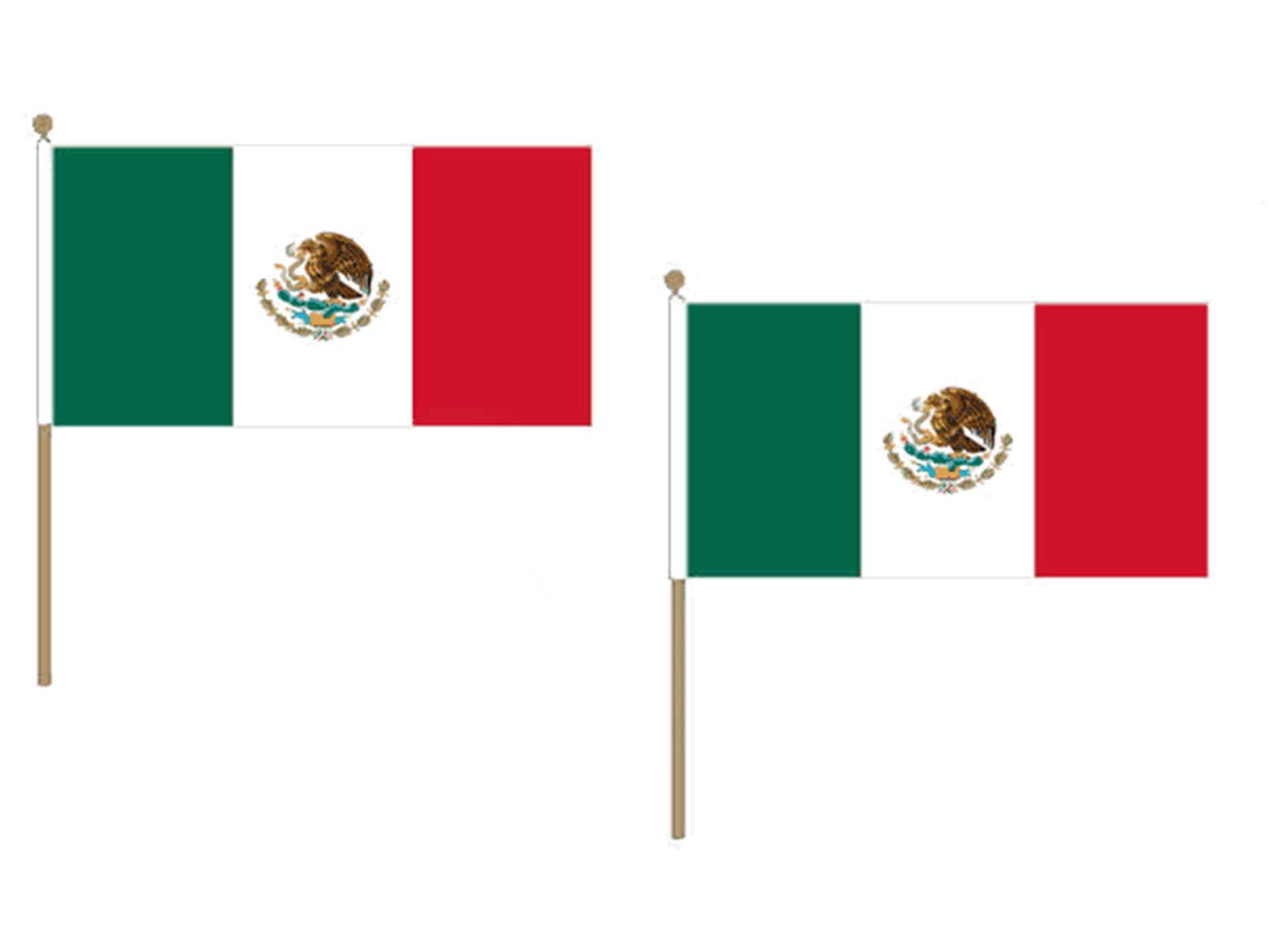 AZ FLAG MEXICO FLAG 12'' x 18'' wood stick - MEXICAN FLAGS 30 x 45 cm - BANNER 2x3 in with pole