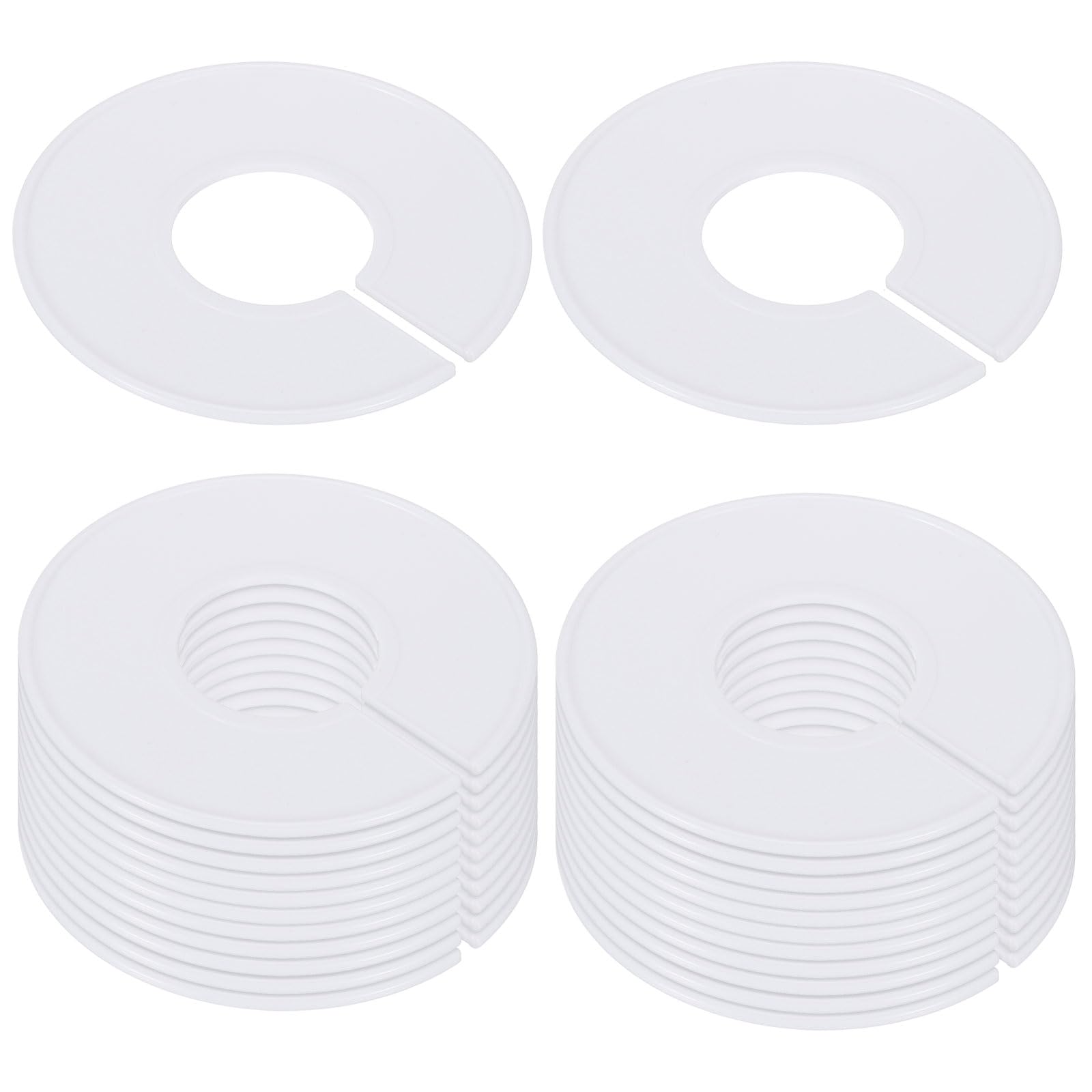 PATIKIL Clothes Dividers, 24 Pack Clothing Rack Size Dividers Blank Labels Sorting Round Separator for Closet, White