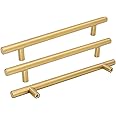 goldenwarm 200 Pack Gold Cabinet Handles Brushed Brass Drawer Pulls Gold Cabinet Pulls 8-4/5 inch Kitchen Door Handles Dresser Knobs