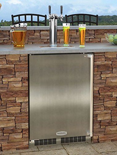image for Marvel MO24BTS2RS Outdoor Built-In Beer Dispenser, Twin Tap, Solid Doo