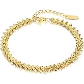 Jean Beau Simple Gold Chunky Chain Bracelet for Women - Statement Rhinestone Cubic Zirconia Hiphop Curb Cuban Link Jewelry Gift