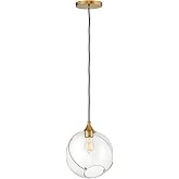 Hinkley Skye One Light Pendant, Heritage Brass w/Clear Glass