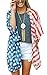 Angashion Women's American Flag Print Kimono Cover Up Tops Shirt