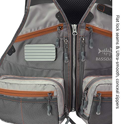 BASSDASH Fly Fishing Vest Adjustable Size with Detachable Water Bottle