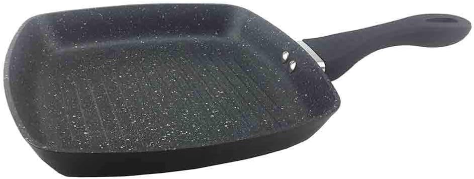 25cm Non-Stick Griddle Pan Forged Aluminum High-Tech Marble Effect Coating | Suitable for use on Gas, Induction, Electric and Ceramic hobs.