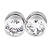 Longbeauty Pair Stainless Steel Cubic Zirconia Screw Stretcher Plugs 5/8