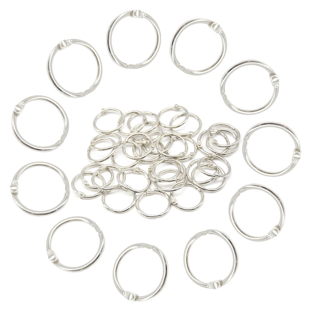 Hocansen 30 PCS Binder Rings 20mm Loose Leaf Binder Rings Index Card Rings Small Book Rings Metal Round Binding Rings for Flashcard,Paper,Key (20mm/YH)