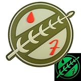Boba Fett Crest Star Wars Glow Dark Mandalorian GITD PVC Rubber 3D Fastener Patch