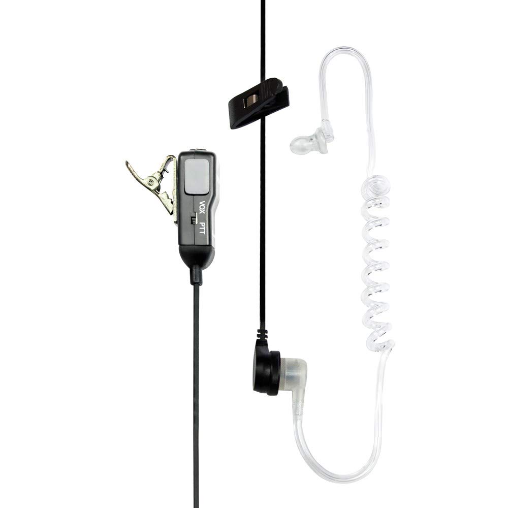 Midland - MA31-M Pneumatic Microphone with Earpiece 2 Pin, Security and Outdoor - Transparent Silicone Cable, Waterproof, VOX/PTT, Compatible with Walkie Talkies G15 PRO, G18 PRO, Arctic and Motorola