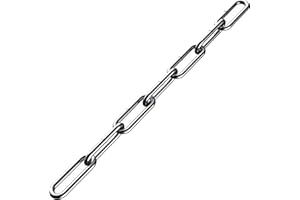 LSQUREL Stainless Steel Chain,Lsquirrel 13 ft Stainless Steel Rolo Cable Heavy Duty Chain for, Home, Swing, Pet, Camping (3/16 inch - 13 feet)