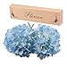 Artificial Hydrangea Flowers, Meiwo 2 Pcs Fake Hydrangea Silk Flowers to Shine Your Wedding Scene Arrangement and Home Party Decor(Blue)