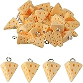 diyhub 30Pcs Resin Cheese Shaped Charms,19mmx13mm Mini Food Charms for Jewelry Making Necklace Bracelet Hairpin DIY