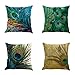 Qinqingo Colorful Peacock Feather Throw Pillow Case Cushion Cover Home Sofa Decor Toss Pillow Pillowcases (Set of 4)