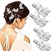 RechicGu Silver Pack of 4 Filigree Butterfly French Updo Hair Pin Clip Dress Snap Barrette