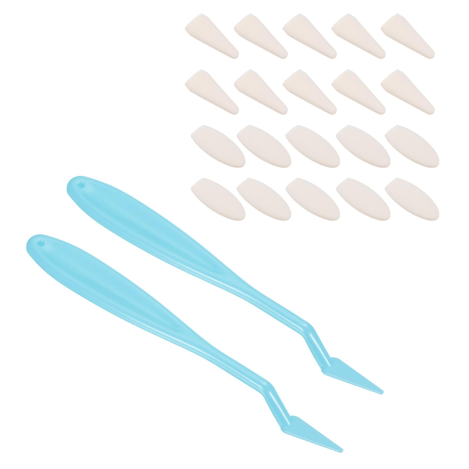 PATIKIL Sketch Trimmer Erase Sponge, 2 Pcs Sketch Wipe Scrapers (Pointed/Round) with 20 Pcs Replacement Sponge Wipes for Artist Drawing, Blue