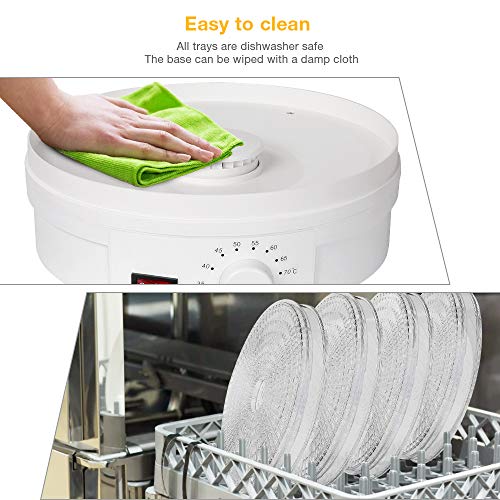 Food Dehydrator,5 Trays Fruit Vegetable Nuts Dryer, Temperature Preset Food Preserver for Fruits,Vegetable,Beef Jerky Maker - Thumbnail 4