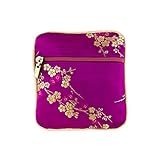 Coin Pouch - Silk Brocade (Cherry Blsm Fuchsia)