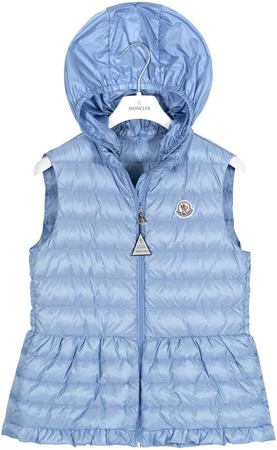 Amazon モンクレール ダウン ジレ レディース Moncler ダウンベスト ジレ ガールズ Cheramette Gilet 14a ライトブルー フード取外し可能 並行輸入品 ベスト 通販