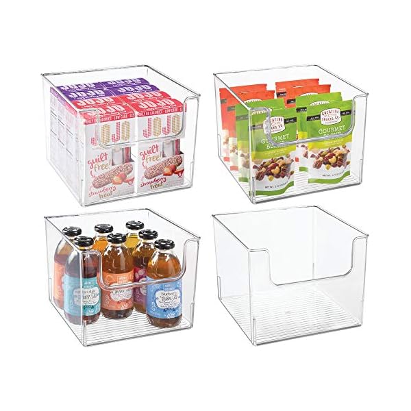 mDesign Set of 4 Storage Trays – Open Top Kitchen Tray for Food Storage Made of Plastic – Ideal in The Kitchen Cupboards…