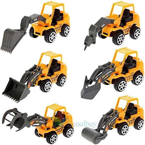 6Pcs Mini Pull Back Model Car Truck Vehicle Engineering Toys Baby Kid Children A