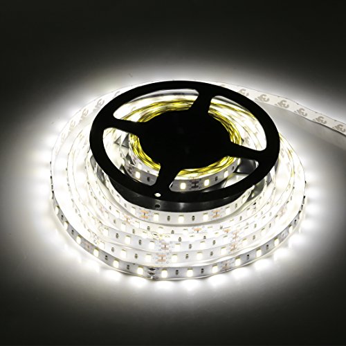 LEDMO SMD5630 Led Strip Light, 300LEDs 16.4Ft DC12V Daylight White Non-waterproof 25Lm/LED, 2 times brightness than SMD5050 LED Ribbon Light, 5630 LED Tape