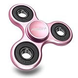 Scrub Surface Fidget Spinner Toy, Spin 2-3 Min EDC Hand Figets Spinners Prime Tri-Spinner for Kids Adults, Relieves Stress Desktop Cool Gadgets, Fiddle Spinner for ADD ADHD Anxiety Autism ROSE GOLD
