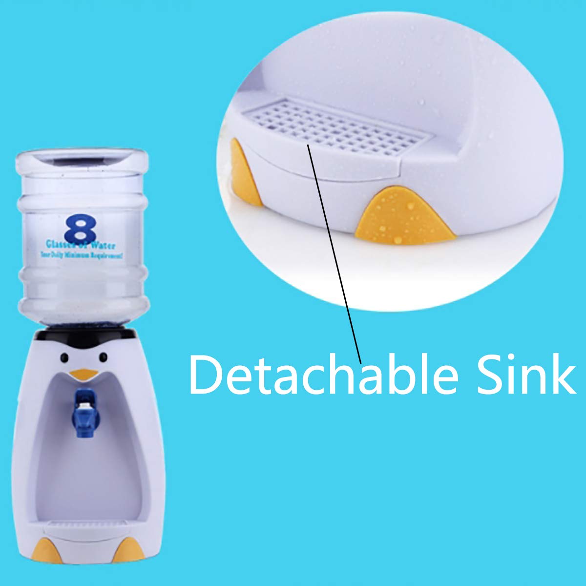 LONGLISHENG 2.5L Capacity Desktop Water Dispenser with Bottle with Food Grade Silicone Tube