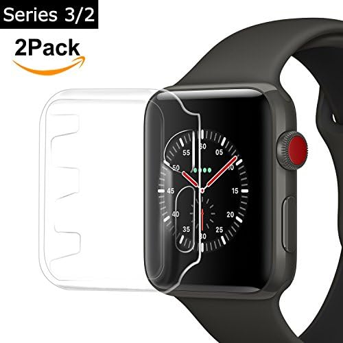 Yolovie Apple Watch Series 3 Case, All-around Full Protective Case HD Clear PC Screen Protector [Ultra Thin], Replacements Cover Case for Apple Watch Series 3 / 2 / Edition / Nike+ 42mm [2 PACK]