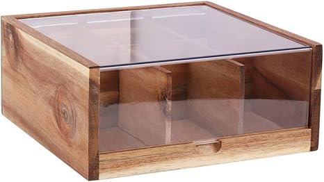 Amazon Unho ティーバッグケース 天然木製 お茶 紅茶パック収納ボックス 6種類 ドリップコーヒー ティバッグをまとめ オフィス キッチン 取り出しやすい ティー用品 オンライン通販