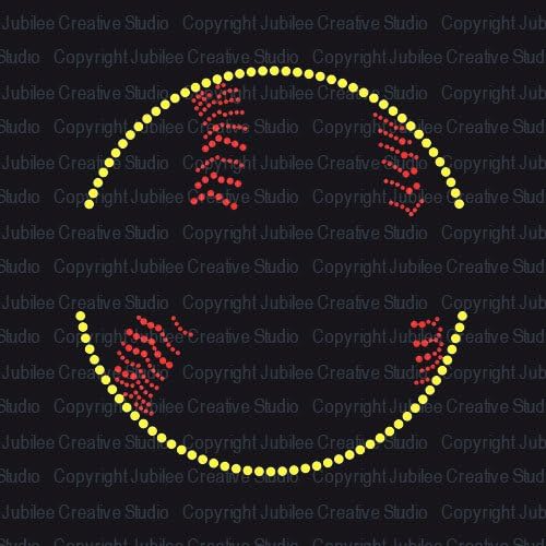 Softball Split Iron On Rhinestone Crystals T-shirt Transfer by Jubilee Rhinestones