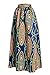 Lewego Womens African Floral Maxi Dress High Waist A Line Long Skirts with Pockets , Blue , Medium