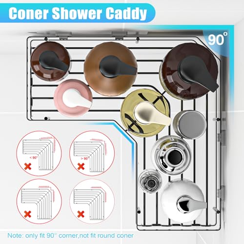 EastShark 5 Pack Corner Shower Caddy Stainless Steel Shower Organizer Shelf with Soap Holder, Bottle Holder & Hook Wall-Mounted Shower Shelves for Inside Shower Kitchen,