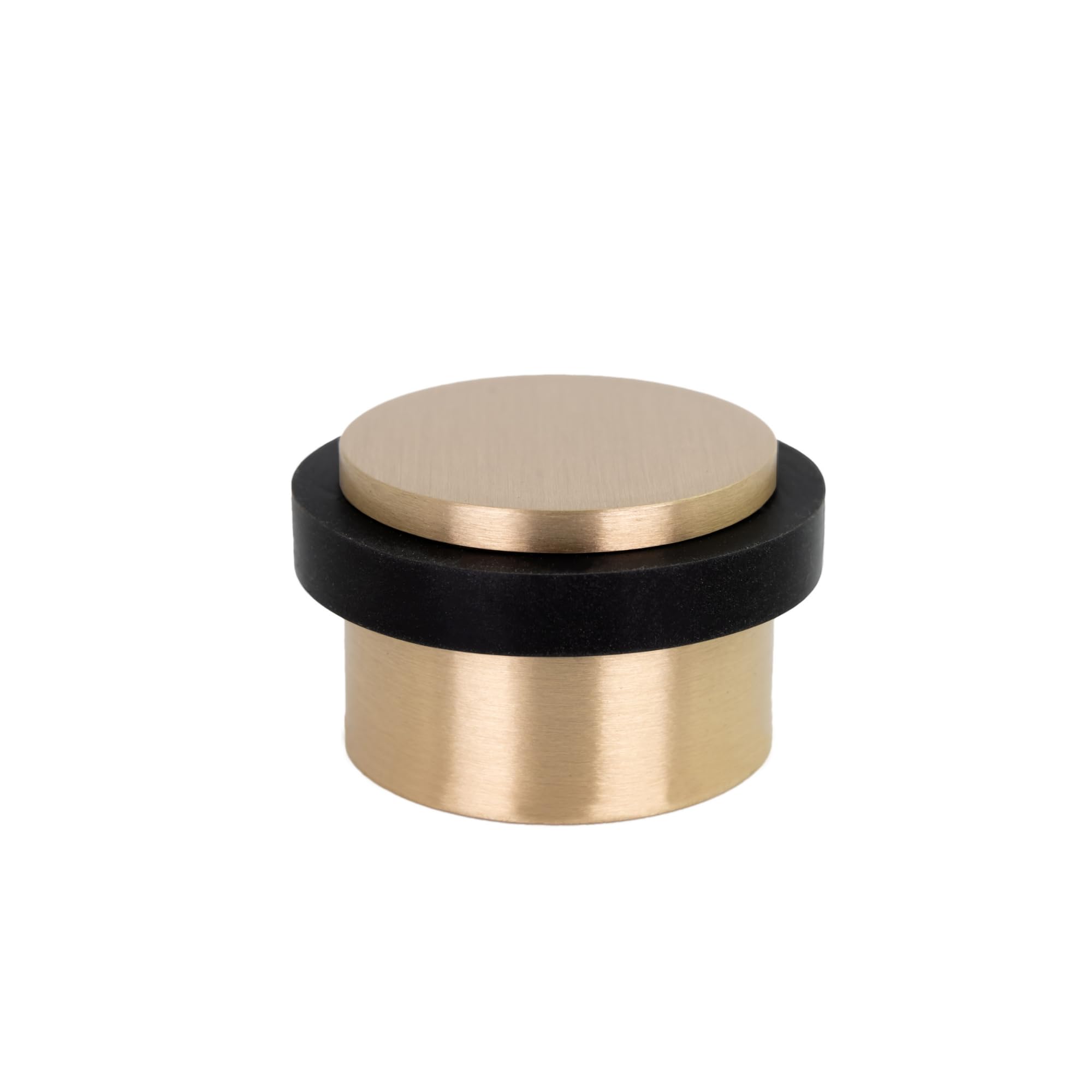 EVI Herrajes | Floor Mounting Door Stop | Ø28 x 20mm | Adhesive Installation | Made of Brass | Silicone Protection Rubber | I-103-MT