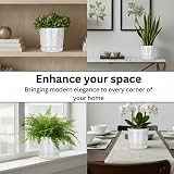KORAD White with Silver Flecks Indoor Plant Pots 26 cm 10.2 in Drainage view 9