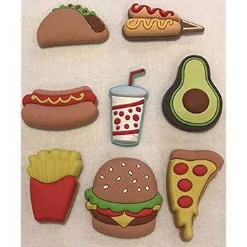 Taco, Hot Dog, Pizza, Hamburger, Avocado, Corn Dogs, Soda & Fries - FUN FOOD MAGNETSun Food Magnets by U Brands