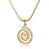 KummerSaprk Spiral Necklace for Women Dainty Gold Necklaces Charm Necklace Beach Costume Accessories Statement Necklaces for Women