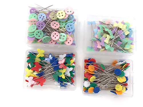 400 Pack Multicolor Flat Flower Head Pins Boxed (400 Pack)