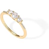 PAVOI 14K Gold Plated CZ Engagement for Women, Dainty Promise Ring