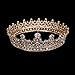 FUMUD Charm Rhinestone Zircon Crown Bridal Tiara Crystal CZ Diadem For Bride Princess Pageant Wedding Hair Accessories (#101 rose gold)