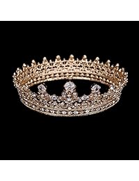 Stuff - Tiara de cristal con circonita para novia, corona completa