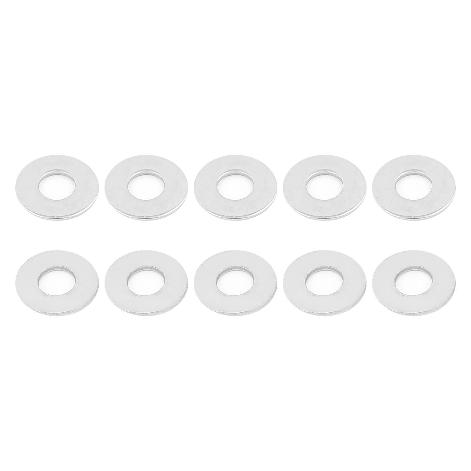 DTGN 10mmx25mmx2mm(IDxODxT) 304 Stainless Steel Flat Washers - 10Pack - Good for Industrial Machinery - Flat Ring Gaskets - Silver Tone โ image 1