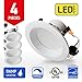 OSTWIN Recessed Lighting, Led 4-inch Can Pot Lights for Ceiling Round Downlight Retrofit Kit Fixture, Baffle Trim, 10.5W (60 Watt), 3000K (Soft White) Dimmable, (4 Pack) UL & Energy Star Listed